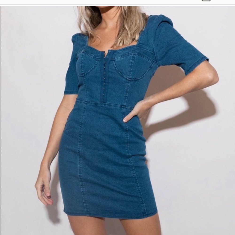Kittenish Blue Denim Dress